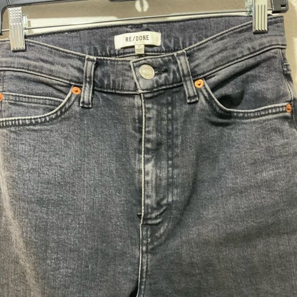 Re Done- Dark Wash Denim 90s High Rise Loose Straight Leg Jeans size 27 - Picture 3 of 6